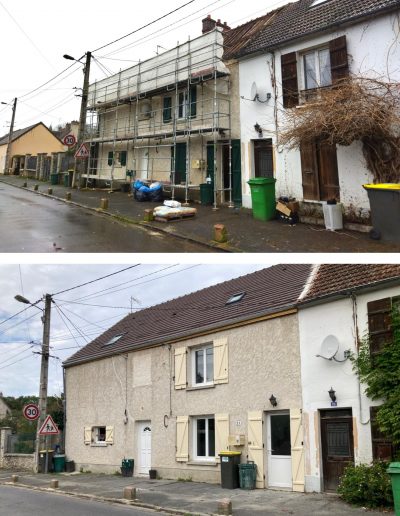 Rénovation Neufmoutiers : façade de la maison