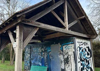 Préau de Boissettes avant la construction de la maison des associations